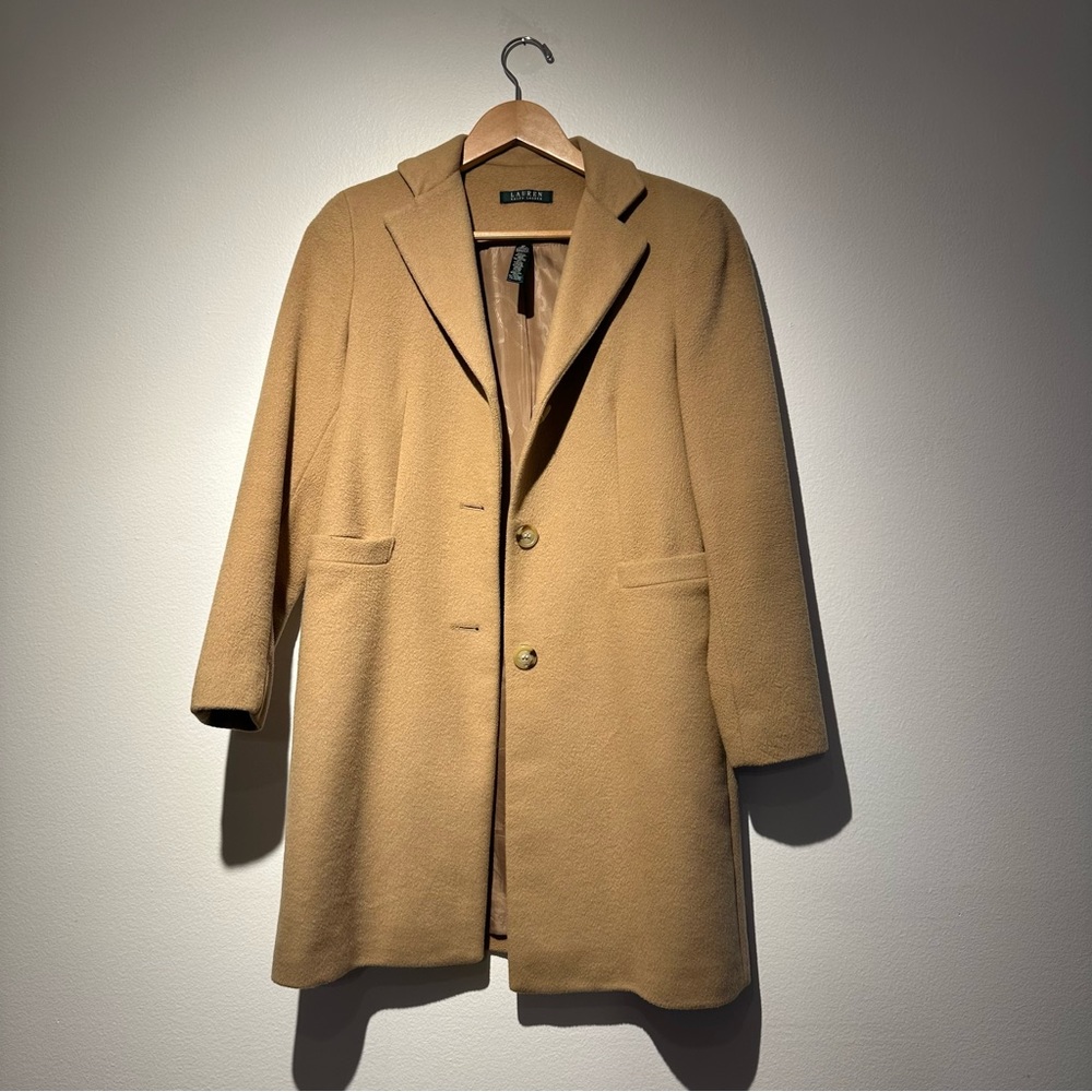 Ralph Lauren wool blend car coat in camel